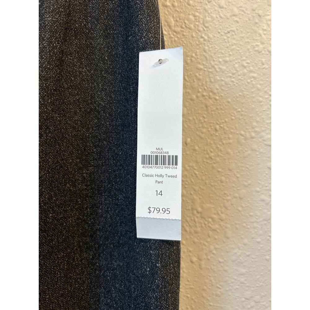 NWT Coldwater Creek Classic Holly Tweed size 14 Black Gray Dress Pant $79 MSRP - Picture 2 of 7